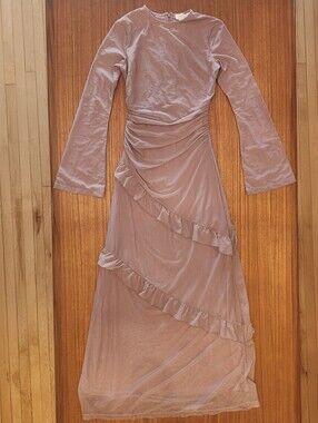 NWT Veiled New York Sabrina Maxi Dress, XS 58", Twilight Mauve